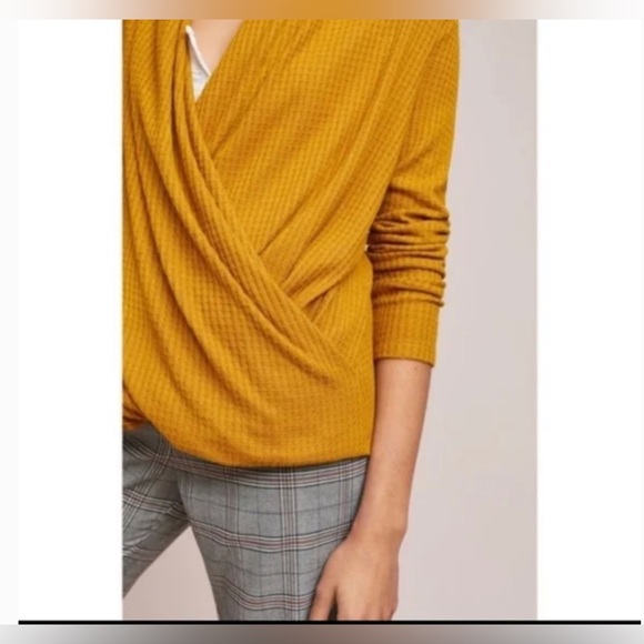 Anthropologie Akemi + Kin Woodruff Waffle Knit Wrap Top - Picture 3 of 5